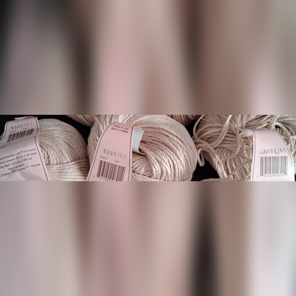 NWT Lot Of 5 Louisa Harding Albero Blush Pink Cotton/Lempur Viscose Knit Yarn - Picture 3 of 4